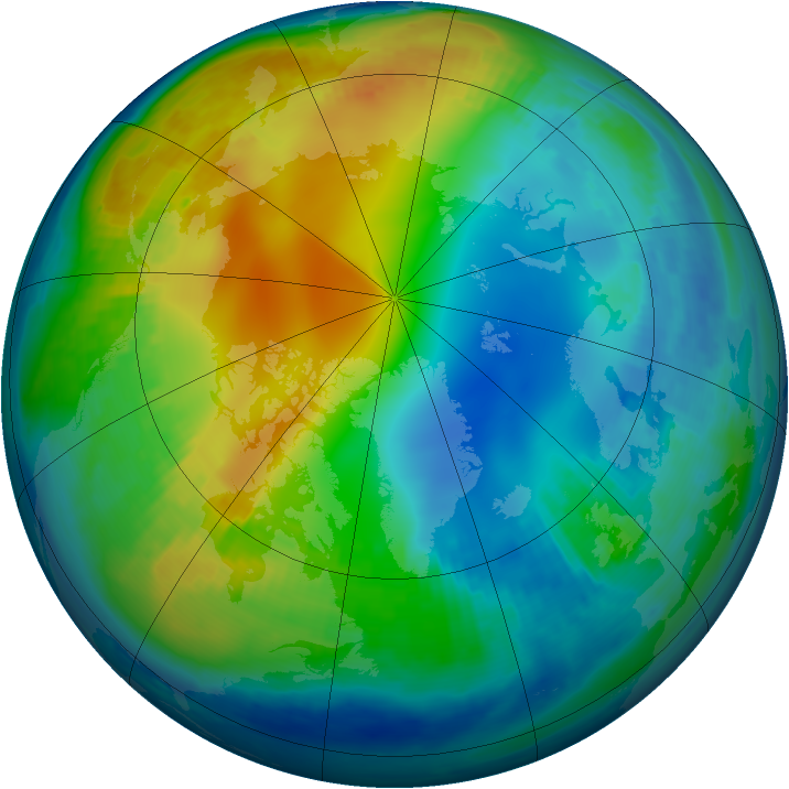Arctic ozone map for 20 November 2000